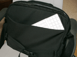 back magazine pocket with keyboard for scale