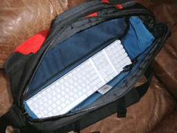 the main compartment, with a keyboard to show scale